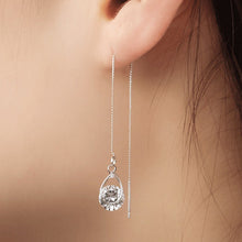 Load image into Gallery viewer, Simple Stylish Wire Hanging Earrings Silver Color AAA Crystal