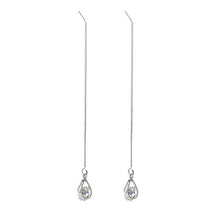 Load image into Gallery viewer, Simple Stylish Wire Hanging Earrings Silver Color AAA Crystal