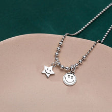 Load image into Gallery viewer, Sterling Silver Star Smiling Face Pendant Anklet Bracelet