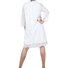 Load image into Gallery viewer, Way Beyoung White Long Sleeve Lace Knee-High Dress