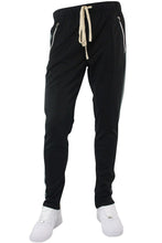 Load image into Gallery viewer, Premium Side Stripe Zip Pocket Track Pants Black -