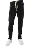 Premium Side Stripe Zip Pocket Track Pants Black -