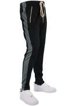 Load image into Gallery viewer, Premium Side Stripe Zip Pocket Track Pants Black -