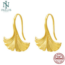 Load image into Gallery viewer, INALIS Golden Earrings For Women Vogue Ginkgo Leaf Pendant Earring Fit