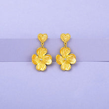Load image into Gallery viewer, Golden Women Earrings Vintage Heart And Flower Earring Zircon