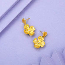 Load image into Gallery viewer, Golden Women Earrings Vintage Heart And Flower Earring Zircon