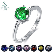 Load image into Gallery viewer, Natural Emerald Rings for Women 8MM Classic Silver 925 Jewelry