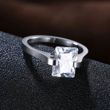 Load image into Gallery viewer, Stainless Steel Rings For Women Romantic Square Cubic Zircon