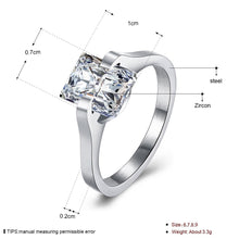 Load image into Gallery viewer, Stainless Steel Rings For Women Romantic Square Cubic Zircon