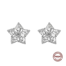 Load image into Gallery viewer, Star Stud Earrings For Women Full Clear Cubic Zirconia Two