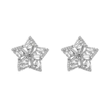 Load image into Gallery viewer, Star Stud Earrings For Women Full Clear Cubic Zirconia Two