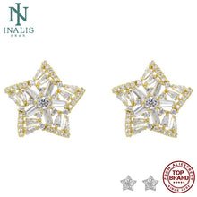 Load image into Gallery viewer, Star Stud Earrings For Women Full Clear Cubic Zirconia Two