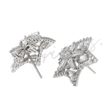 Load image into Gallery viewer, Star Stud Earrings For Women Full Clear Cubic Zirconia Two