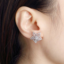 Load image into Gallery viewer, Star Stud Earrings For Women Full Clear Cubic Zirconia Two