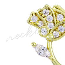 Load image into Gallery viewer, Stud Earrings For Women Golden Rose Flower With 5A Cubic