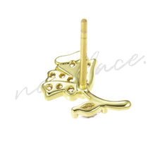 Load image into Gallery viewer, Stud Earrings For Women Golden Rose Flower With 5A Cubic