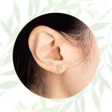 Load image into Gallery viewer, Stud Earrings For Women Golden Rose Flower With 5A Cubic