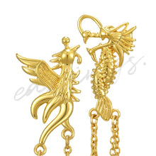 Load image into Gallery viewer, Tassel Drop Earrings Women Dragon And Phoenix Gold Color
