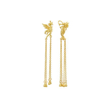 Load image into Gallery viewer, Tassel Drop Earrings Women Dragon And Phoenix Gold Color