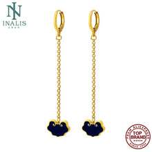 Load image into Gallery viewer, Trendy Drop Women Earrings Blue Lucky Lock Dangle Earring Gold