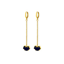 Load image into Gallery viewer, Trendy Drop Women Earrings Blue Lucky Lock Dangle Earring Gold