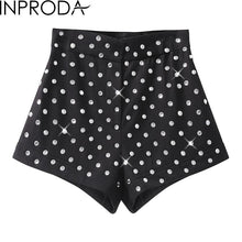 Load image into Gallery viewer, Women Short Diamond High Waisted Shorts Fashion Ladies Black
