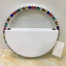 Load image into Gallery viewer, INS Diamond Circular Evening Bag Women Colorful Rhinestone Round