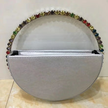 Load image into Gallery viewer, INS Diamond Circular Evening Bag Women Colorful Rhinestone Round