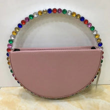 Load image into Gallery viewer, INS Diamond Circular Evening Bag Women Colorful Rhinestone Round