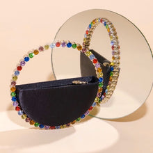 Load image into Gallery viewer, INS Diamond Circular Evening Bag Women Colorful Rhinestone Round
