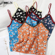 Load image into Gallery viewer, Spaghetti Strap Cute Floral Tank Top Cropped Women Backness