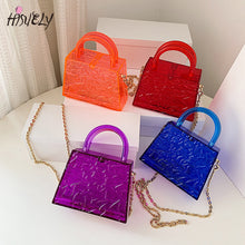 Load image into Gallery viewer, Ice Crack Transparent Lipstick Bags Chain Jelly PVC Women&#39;s Shoulder