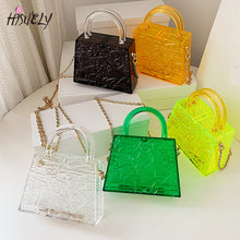 Load image into Gallery viewer, Ice Crack Transparent Lipstick Bags Chain Jelly PVC Women&#39;s Shoulder