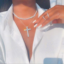 Load image into Gallery viewer, Ice Cross Pendant Necklace Classic 5A Cubic Zirconia CZ Bling Fashion - Sophornlilly