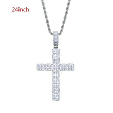 Load image into Gallery viewer, Iced Out Bling Hip Hop Men Boy Classic CZ Cross Pendant Necklace With - Sophornlilly