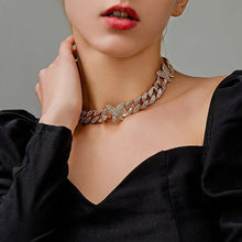 Load image into Gallery viewer, Iced Out Rhinestone Crystal Butterfly Choker Necklaces for Women Bling - Sophornlilly