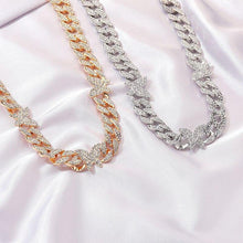 Load image into Gallery viewer, Iced Out Rhinestone Crystal Butterfly Choker Necklaces for Women Bling - Sophornlilly