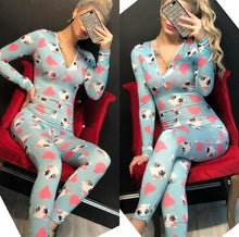 Load image into Gallery viewer, Imcute Autumn Women Tracksuit Sleepwear Fashion Long Sleeve V Neck