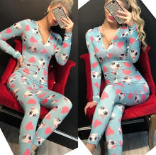 Load image into Gallery viewer, Imcute Autumn Women Tracksuit Sleepwear Fashion Long Sleeve V Neck