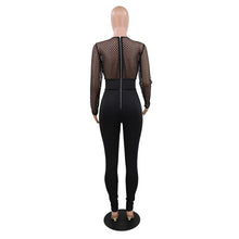Load image into Gallery viewer, Imcute Autumn Womens See Through Fishnet Mesh Jumpsuit Casual Long