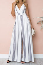 Load image into Gallery viewer, Fashion Women Floral Striped Jumpsuit Romper Sleeveless