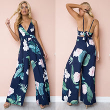 Load image into Gallery viewer, Fashion Women Floral Striped Jumpsuit Romper Sleeveless