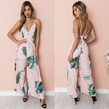 Load image into Gallery viewer, Fashion Women Floral Striped Jumpsuit Romper Sleeveless