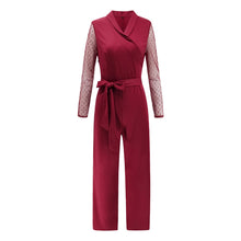 Load image into Gallery viewer, Female Jumpsuit Rompers One Pieces Casual Patchwork V Neck Long