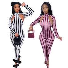 Load image into Gallery viewer, Imcute Jumpsuit Rompers Sexy Women Long Sleeve Striped Bodycon Slim