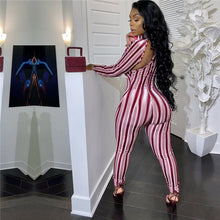 Load image into Gallery viewer, Imcute Jumpsuit Rompers Sexy Women Long Sleeve Striped Bodycon Slim