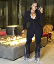 Load image into Gallery viewer, Jumpsuits Sexy Women Long Sleeve Zip Up Deep V neck