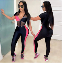 Load image into Gallery viewer, Mesh Sheer See Through Patchwork Jumpsuit Sexy Women Long