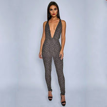 Load image into Gallery viewer, Imcute Women Backless V neck Jumpsuit Halter Off Shoulder Solid Bright