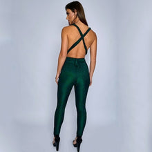 Load image into Gallery viewer, Imcute Women Backless V neck Jumpsuit Halter Off Shoulder Solid Bright